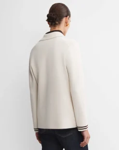 New Sportscraft Cotton Cashmere Cardigan in Chalk