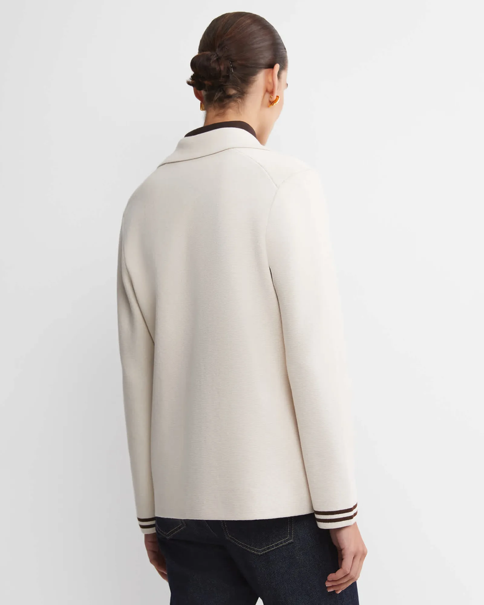 New Sportscraft Cotton Cashmere Cardigan in Chalk