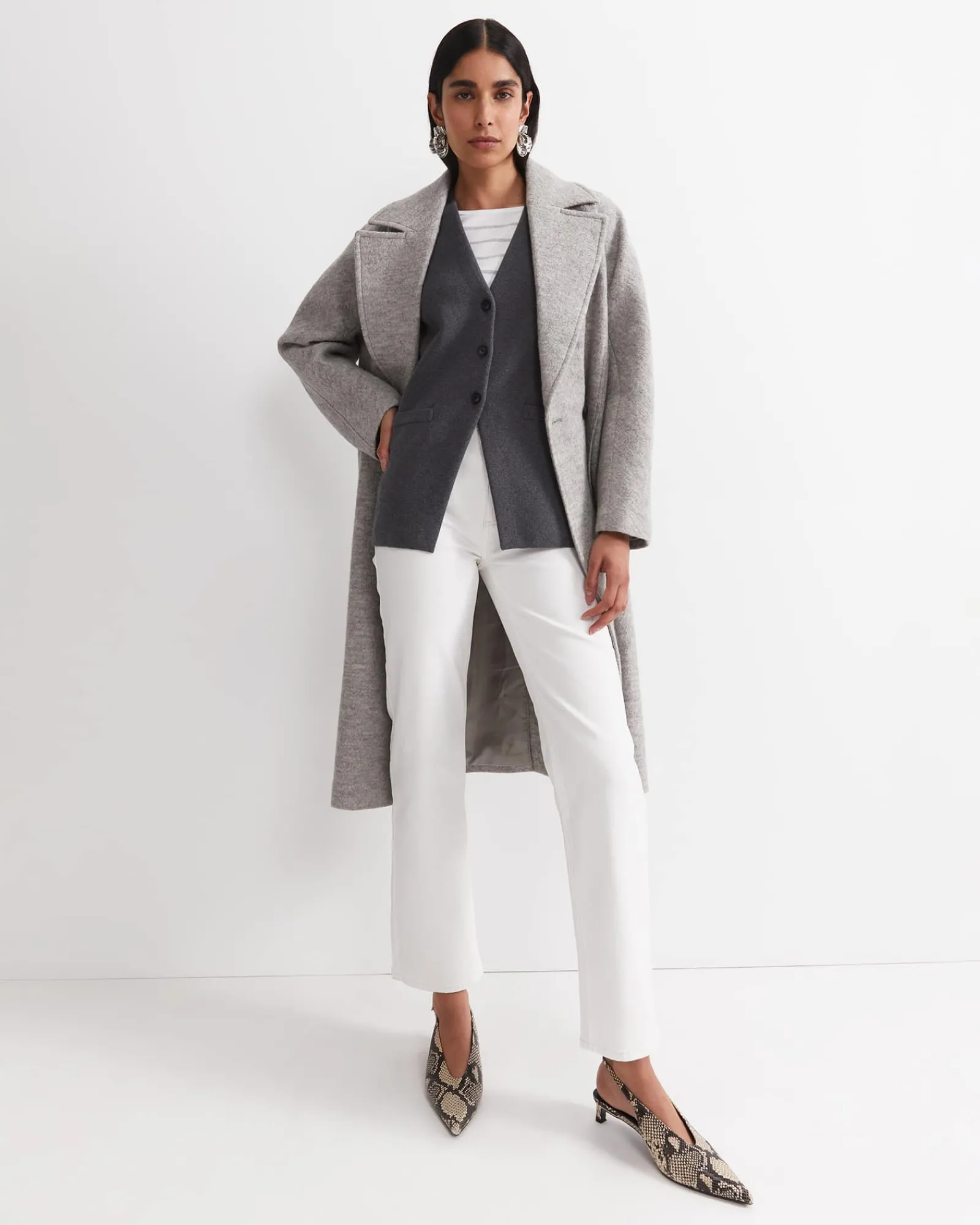 Discount Sportscraft Cotton Cashmere Knit Vest in Charcoal