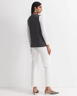 Discount Sportscraft Cotton Cashmere Knit Vest in Charcoal