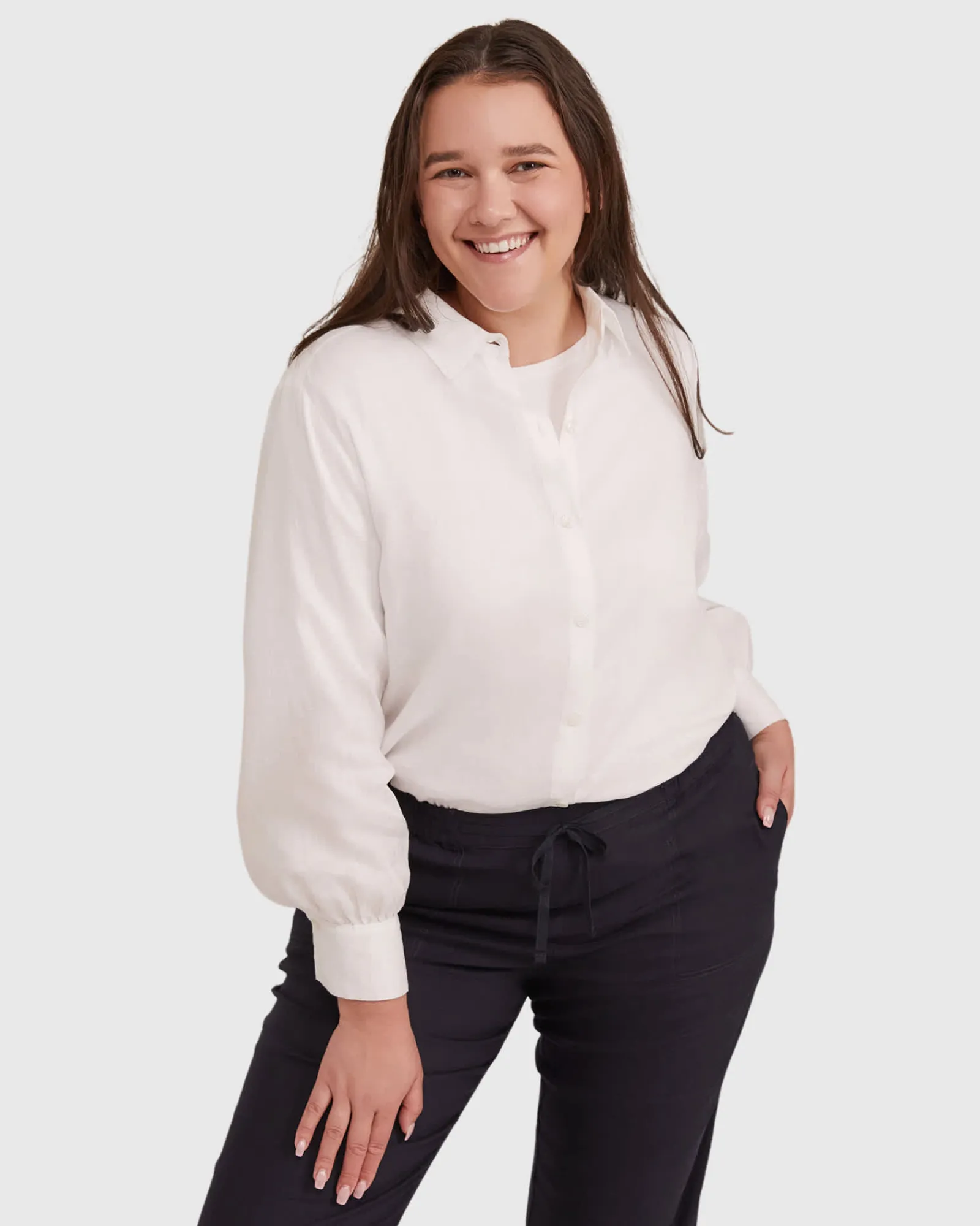 Hot Sportscraft Crop Linen Pant in Classic Navy ClassicNavy