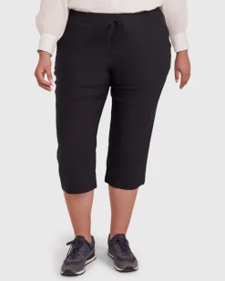 Hot Sportscraft Crop Linen Pant in Classic Navy ClassicNavy