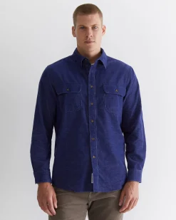 Hot Sportscraft Cullen Cord Shirt in Ball Point Blue BallPointBlue