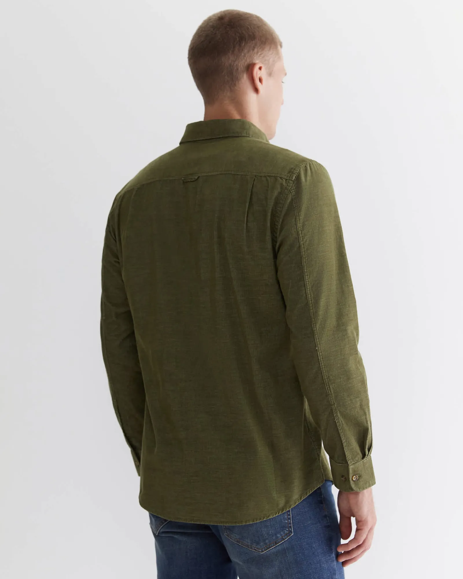 Online Sportscraft Cullen Cord Shirt in Moss