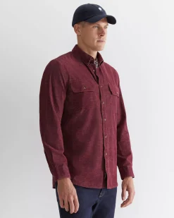 Clearance Sportscraft Cullen Cord Shirt in Wineberry