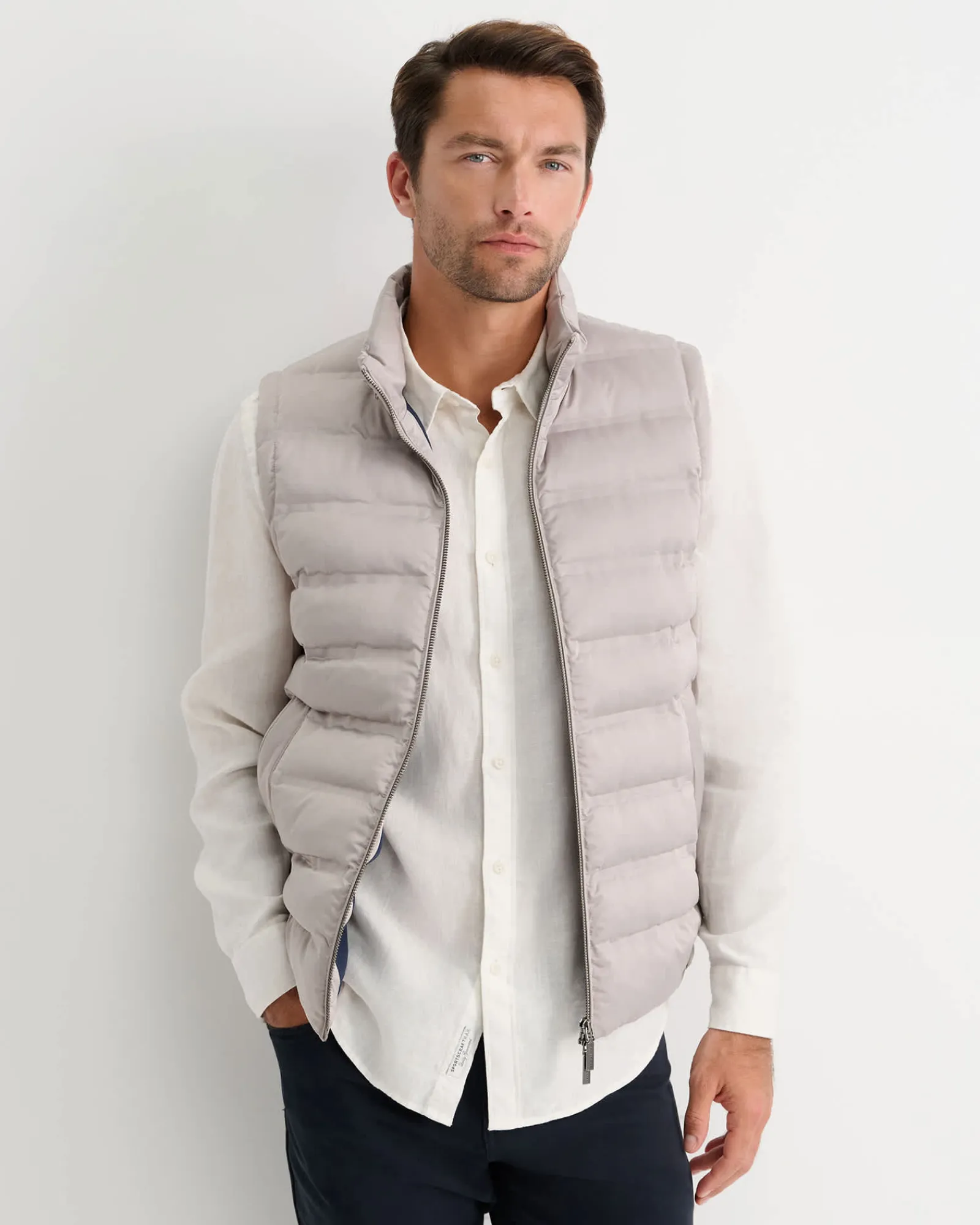 New Sportscraft Curtis Puffer Vest in Silver