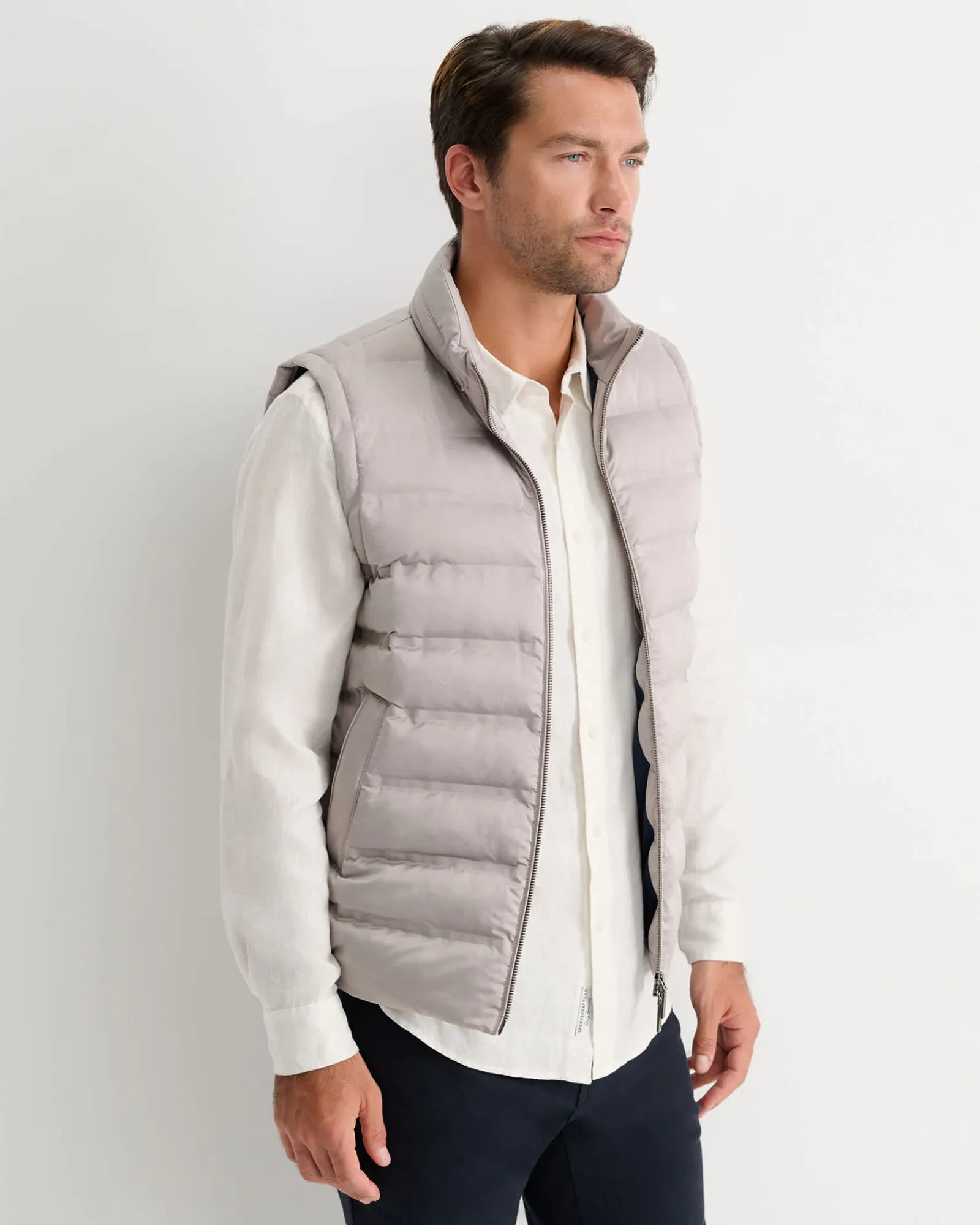 New Sportscraft Curtis Puffer Vest in Silver