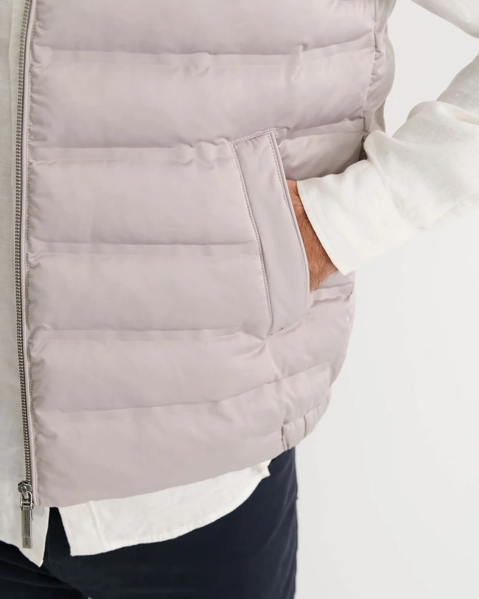 New Sportscraft Curtis Puffer Vest in Silver