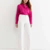 Sale Sportscraft Dahlia Long Sleeve Linen Shirt in Berry