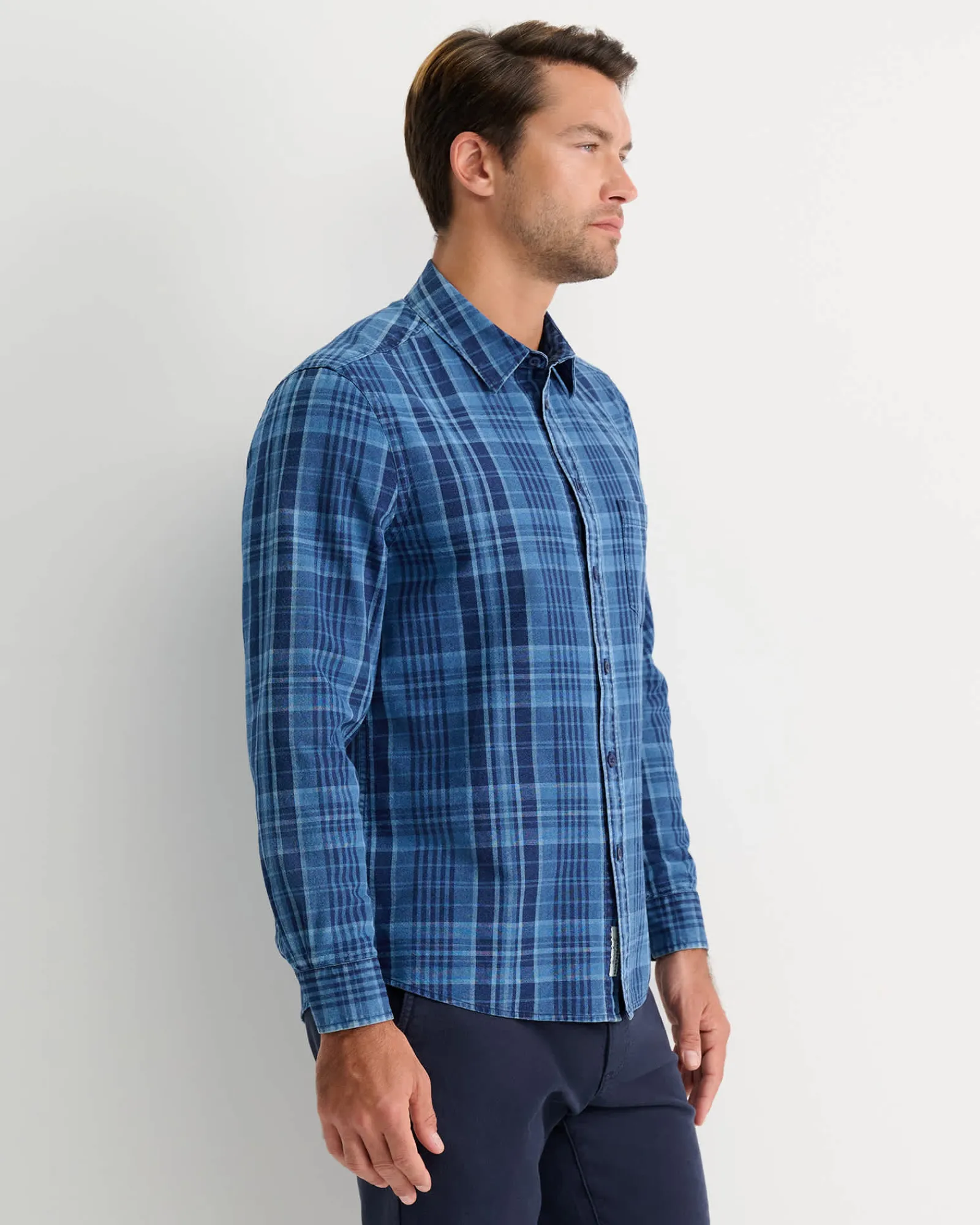 Online Sportscraft Darley Long Sleeve Check Shirt in Indigo