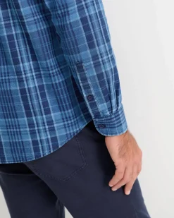 Online Sportscraft Darley Long Sleeve Check Shirt in Indigo