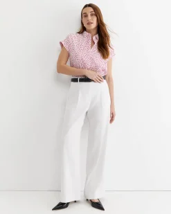Sale Sportscraft Dashy Lily Voile Shirt in Whitepink White/pink