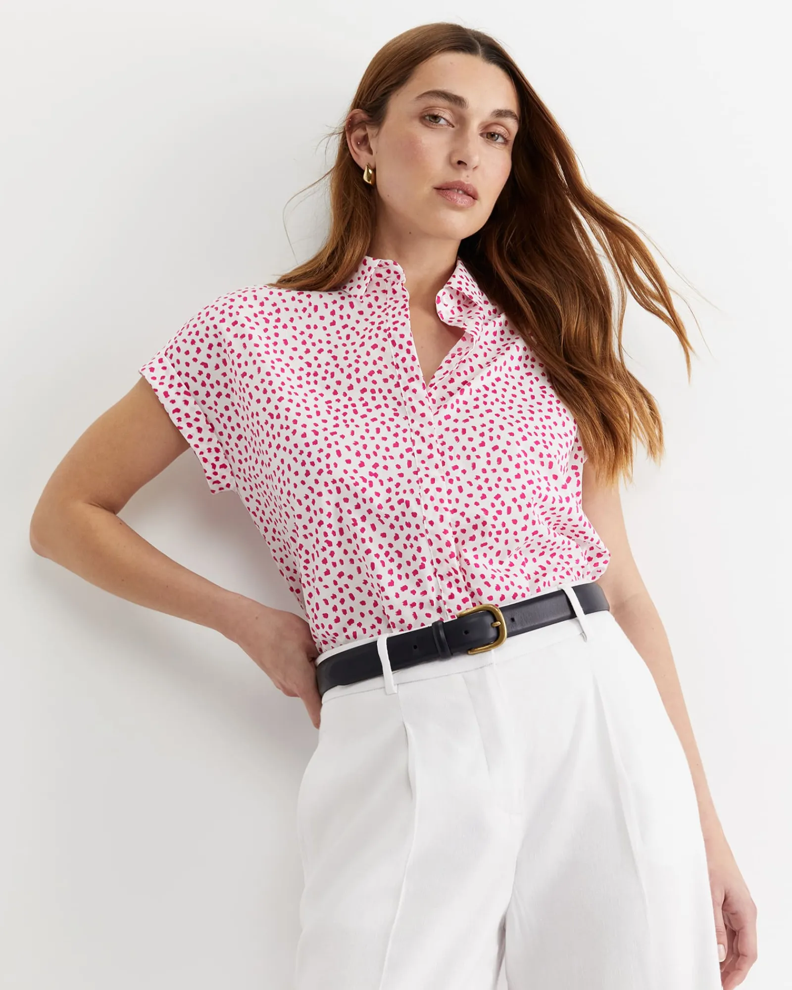 Sale Sportscraft Dashy Lily Voile Shirt in Whitepink White/pink