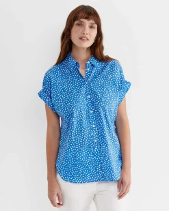 Fashion Sportscraft Dashy Lily Voile Shirt in Bluewhite Blue/white
