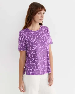 New Sportscraft Dashy Mercerised Tee in Purplewhite Purple/white