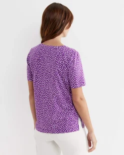 New Sportscraft Dashy Mercerised Tee in Purplewhite Purple/white