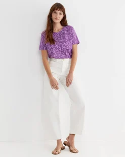 New Sportscraft Dashy Mercerised Tee in Purplewhite Purple/white