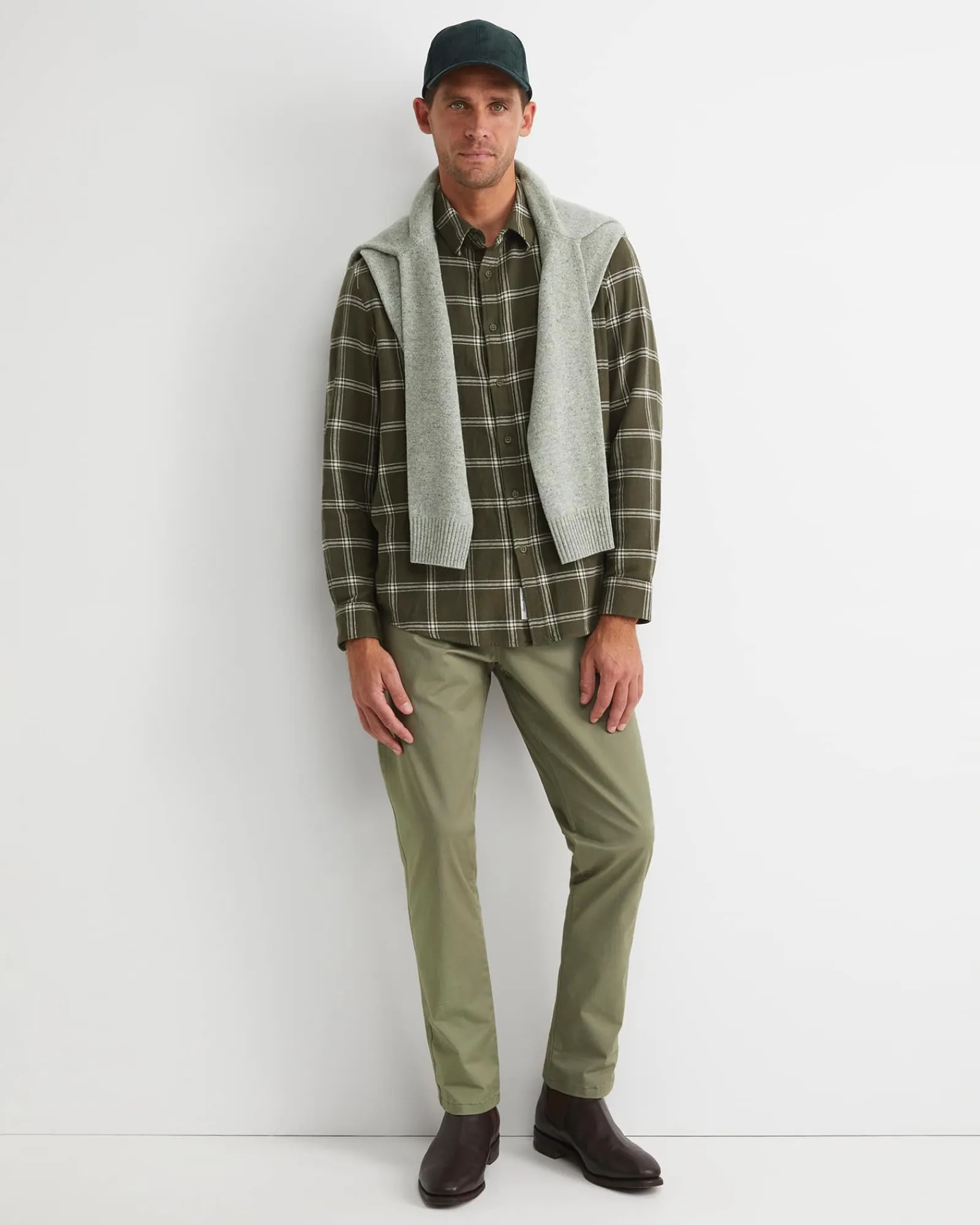 Online Sportscraft Davis Long Sleeve Check Shirt in Khaki