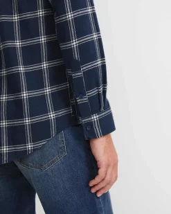 Discount Sportscraft Davis Long Sleeve Check Shirt in Navy