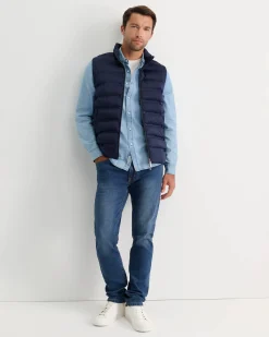 New Sportscraft Denim Long Sleeve Shirt in Light Wash LightWash