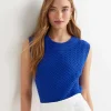Fashion Sportscraft Elka Cable Cropped Vest in Sorrento Blue SorrentoBlue