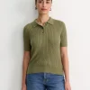 Clearance Sportscraft Elka Cable Polo in Khaki