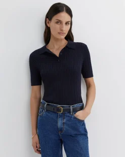 Outlet Sportscraft Elka Cable Polo in Navy