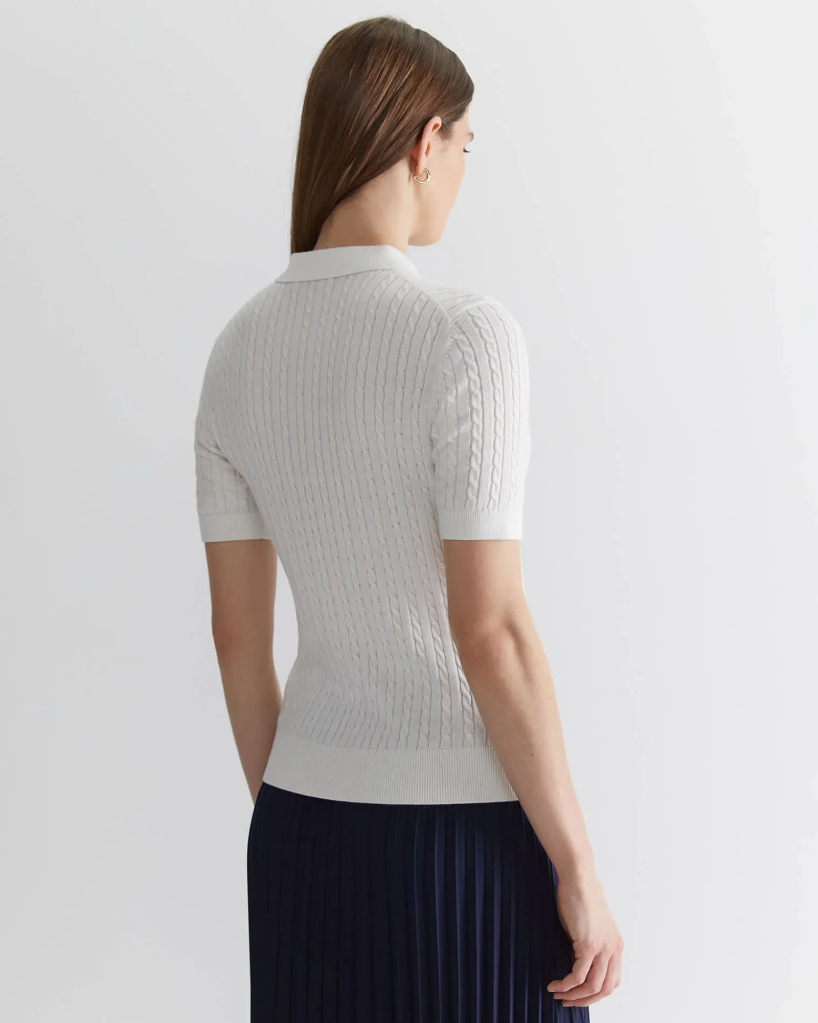 Hot Sportscraft Elka Cable Polo in White