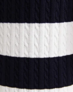 Outlet Sportscraft Elka Cable Polo in Whitenavy White/navy