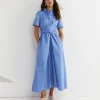 Hot Sportscraft Etta Twist Maxi Dress in Belle Blue BelleBlue