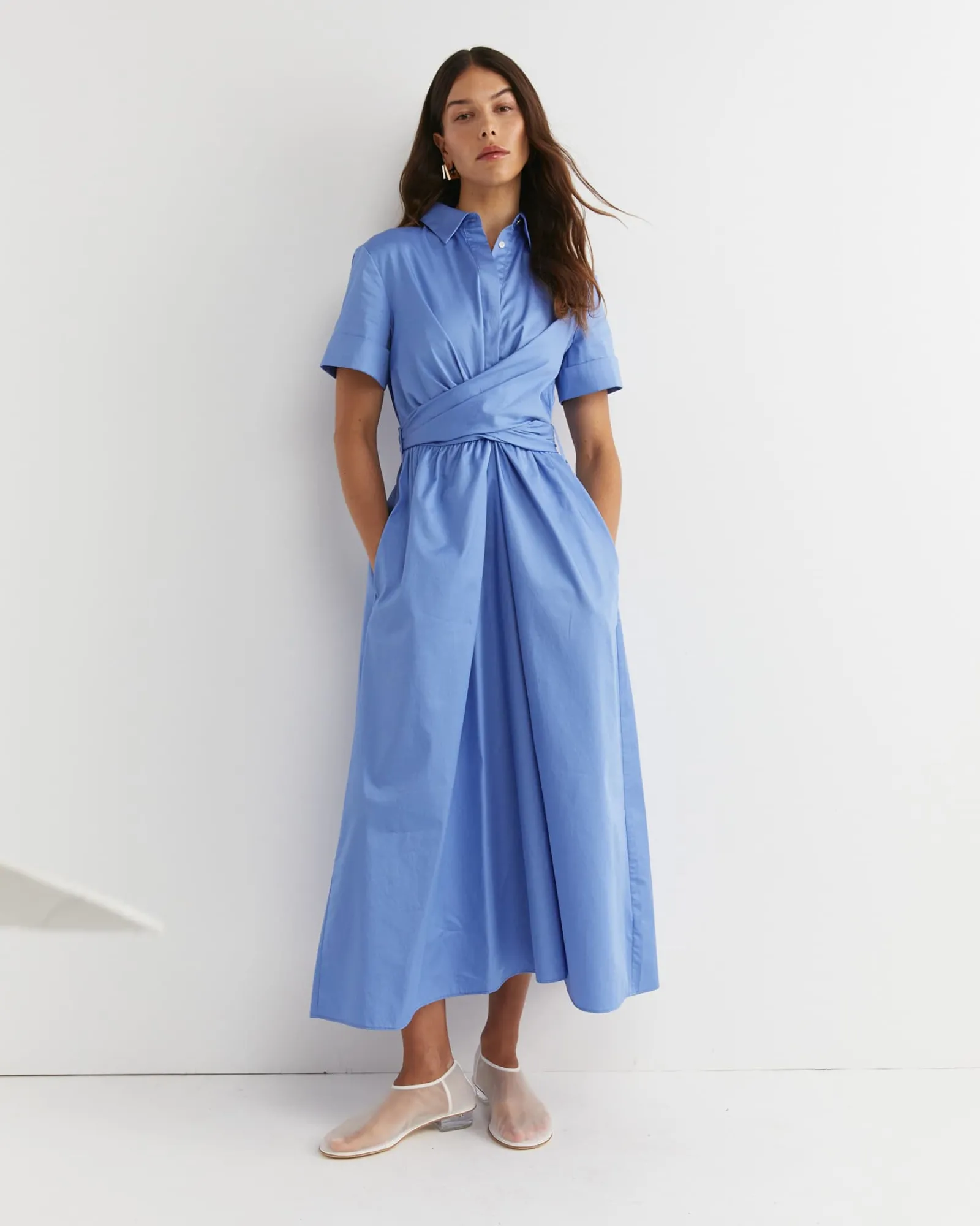 Hot Sportscraft Etta Twist Maxi Dress in Belle Blue BelleBlue