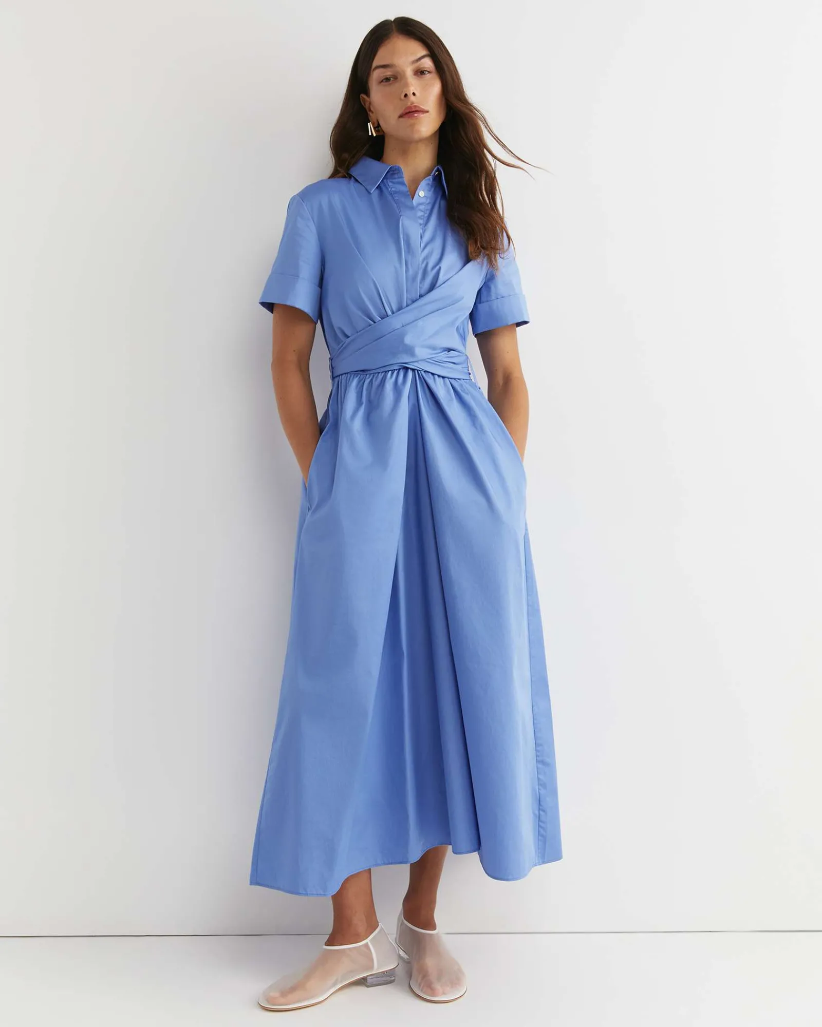 Hot Sportscraft Etta Twist Maxi Dress in Belle Blue BelleBlue