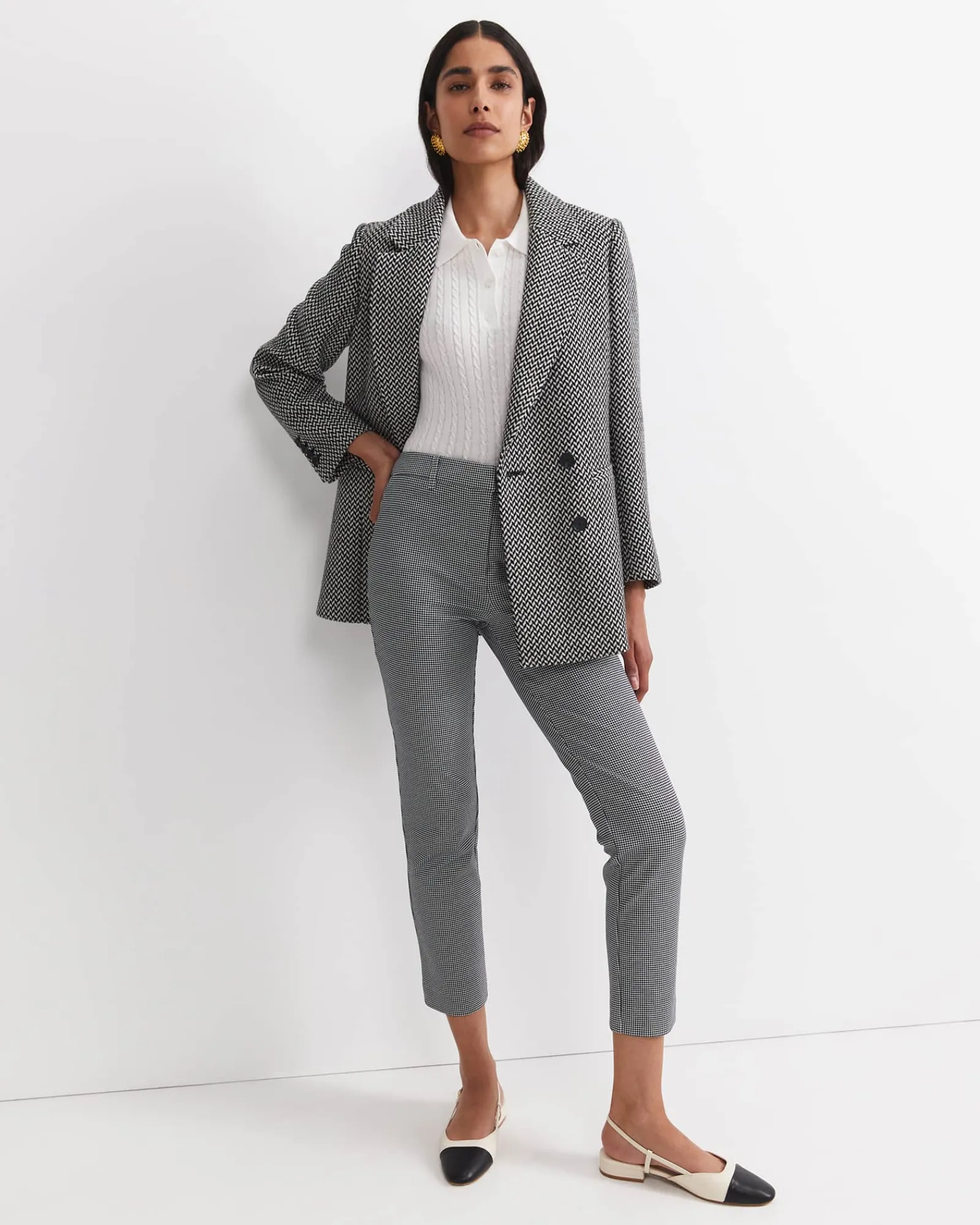 Online Sportscraft Evie Houndstooth Ponte Pant in Blackwhite Black/white