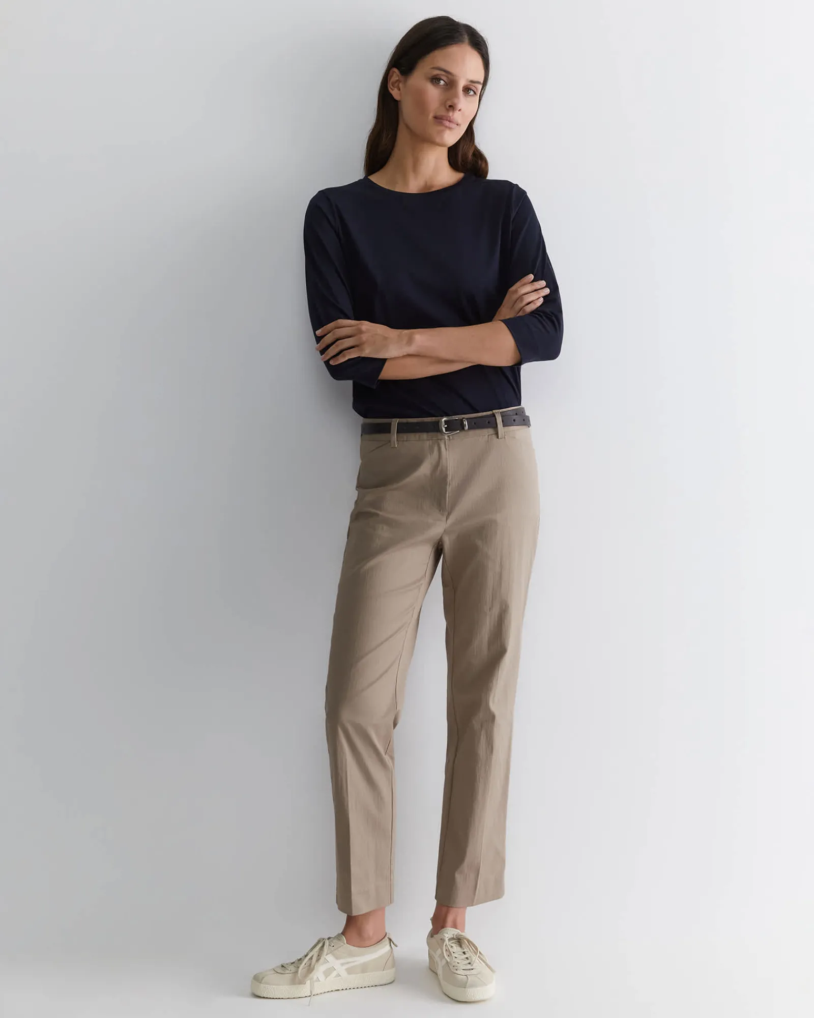 Clearance Sportscraft Evie Straight Capri Pant in Cappuccino