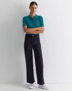 Clearance Sportscraft Evie Wide Leg Pant in Classic Navy ClassicNavy