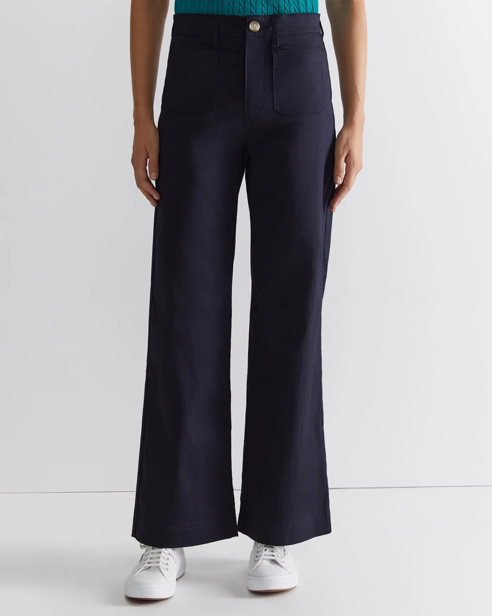Clearance Sportscraft Evie Wide Leg Pant in Classic Navy ClassicNavy