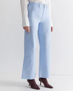 Discount Sportscraft Evie Wide Leg Pant in Pale Blue PaleBlue