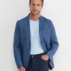 Hot Sportscraft Farrer Linen Sports Jacket in Mid Blue MidBlue
