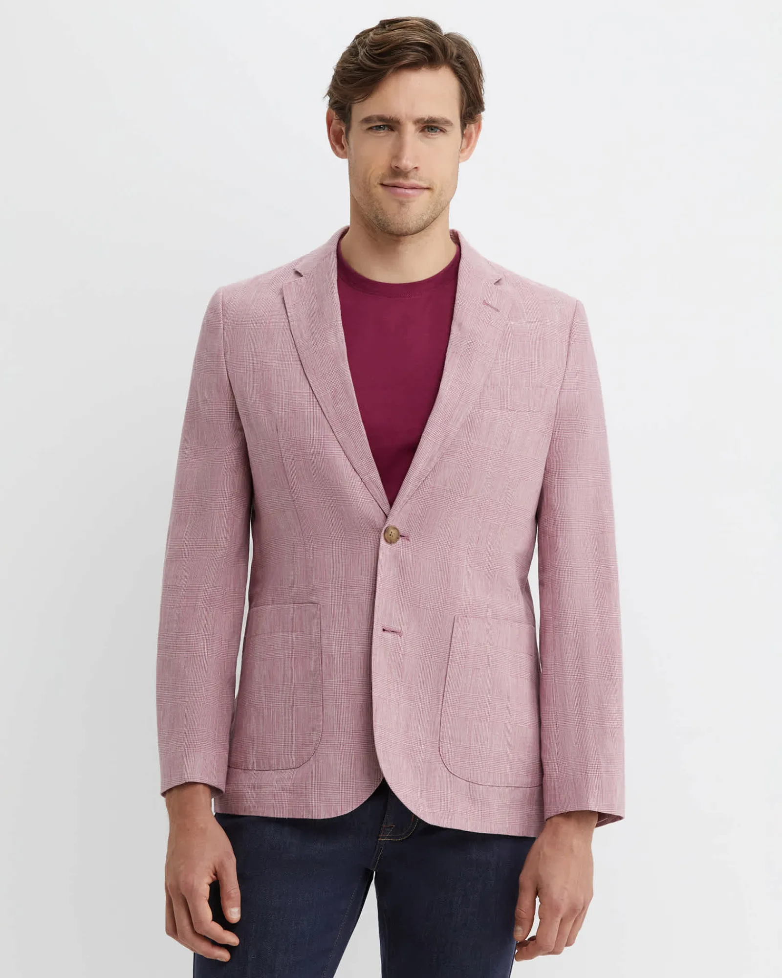 New Sportscraft Farrer Linen Sports Jacket in Dusty Pink DustyPink