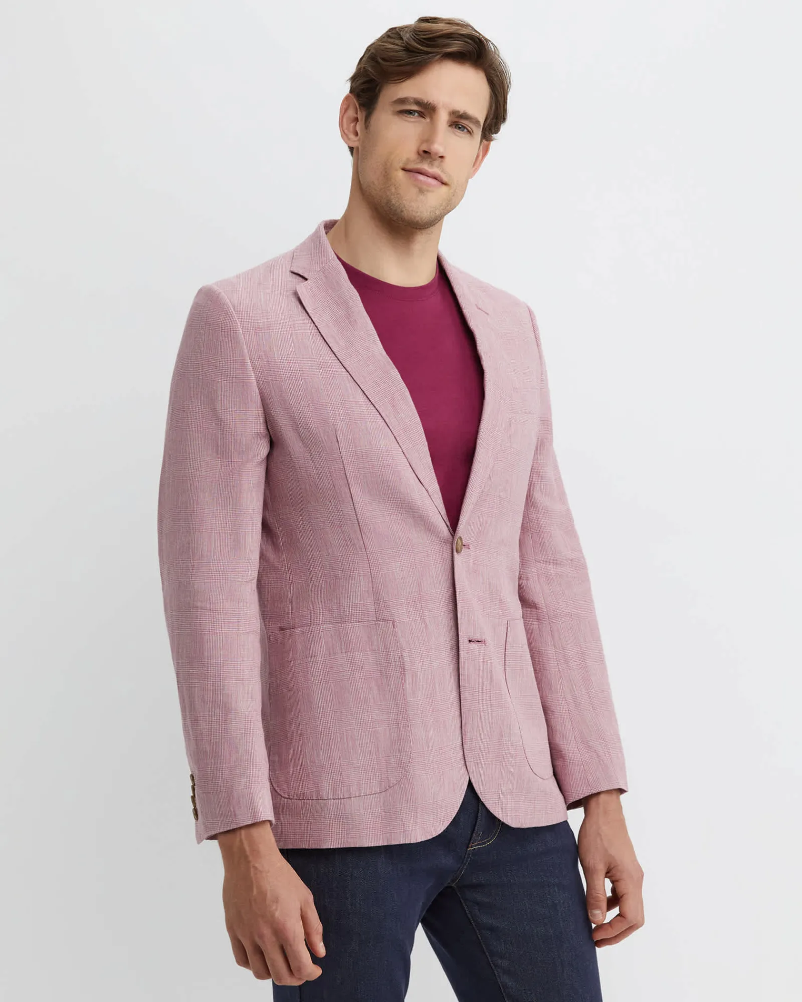 New Sportscraft Farrer Linen Sports Jacket in Dusty Pink DustyPink