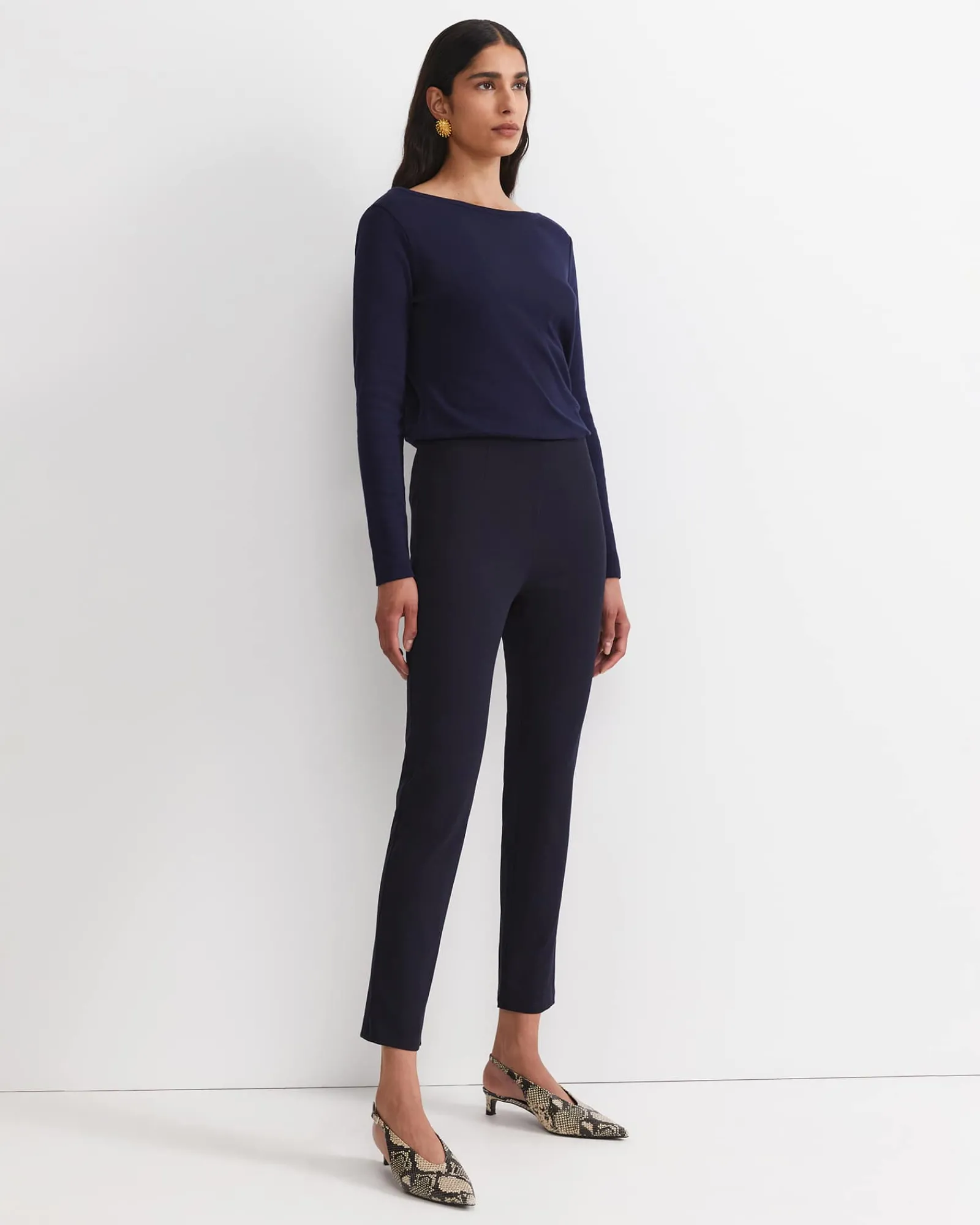 Sale Sportscraft Felicity Flat Front Slim Pant in Navy