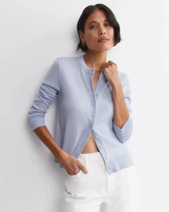 Fashion Sportscraft Francis Merino Cardigan in Ice Blue IceBlue