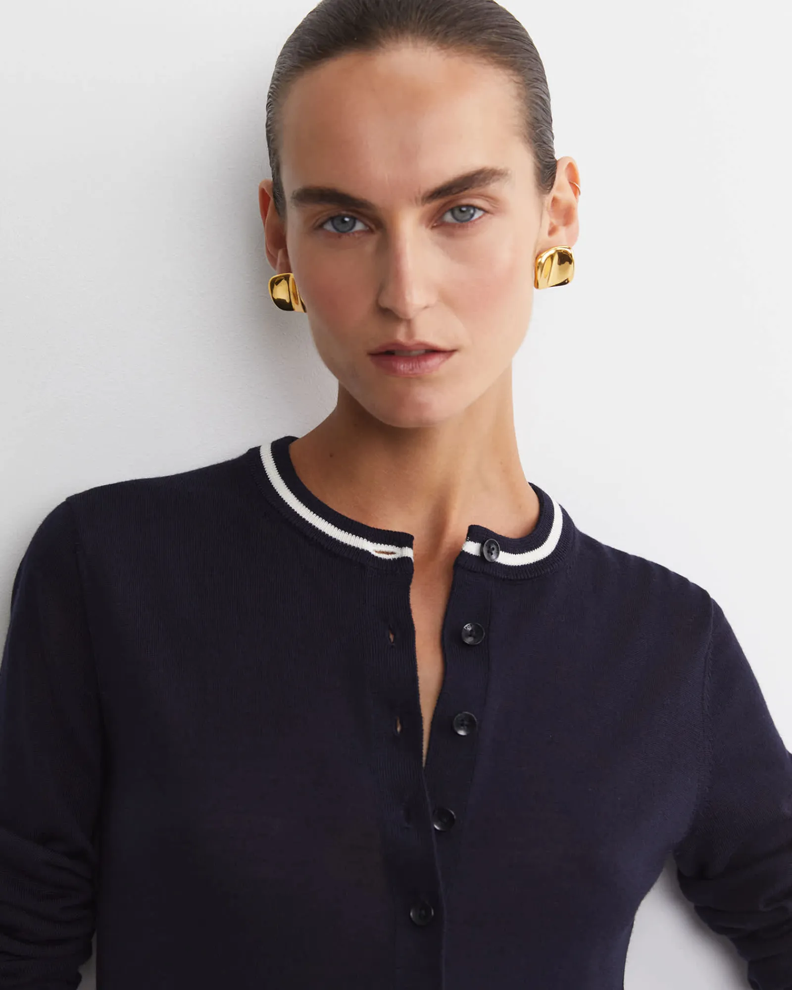Outlet Sportscraft Francis Merino Cardigan in Navy
