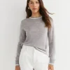 Clearance Sportscraft Francis Merino Crew Neck Knit in Silver Melange SilverMelange