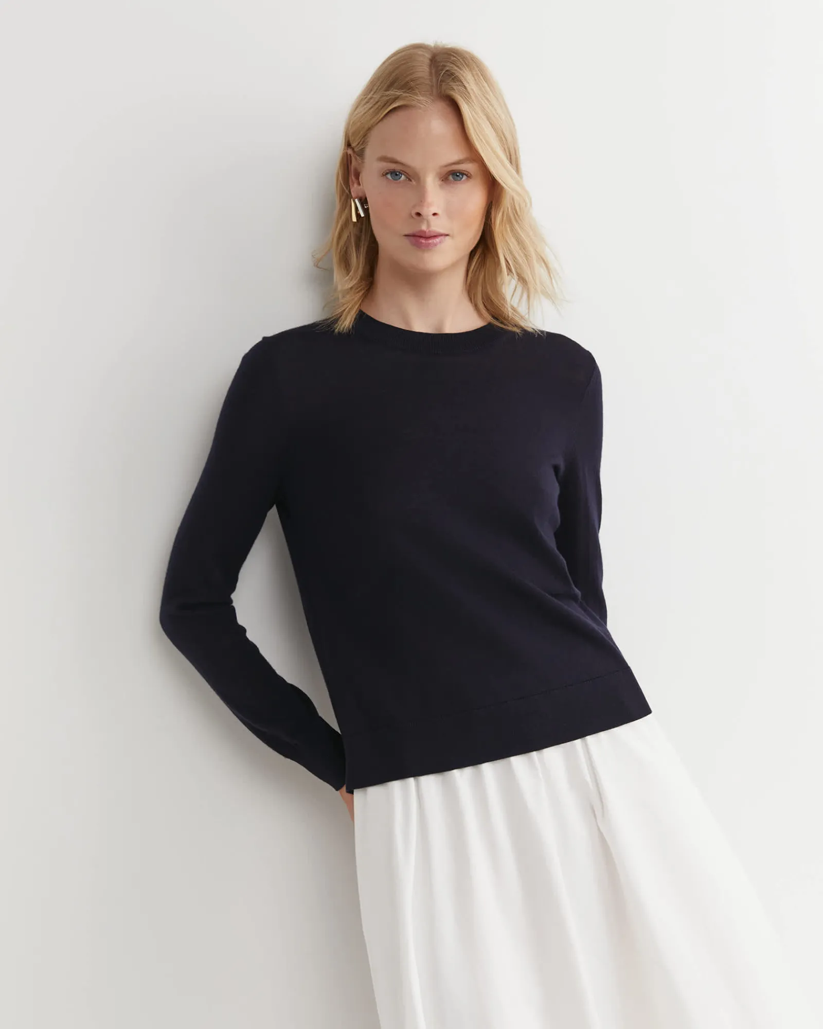 Clearance Sportscraft Francis Merino Crew Neck Knit in Navy