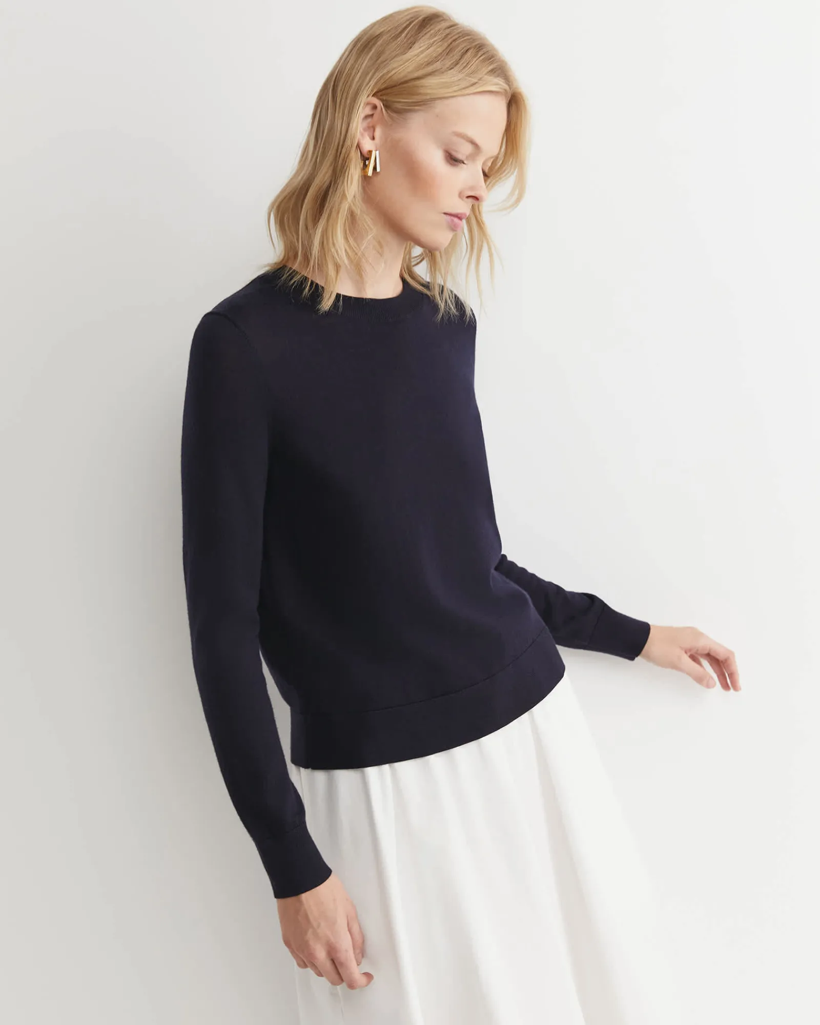 Clearance Sportscraft Francis Merino Crew Neck Knit in Navy