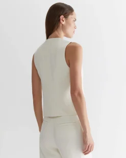 Online Sportscraft Frankie Twill Vest in Winter White WinterWhite