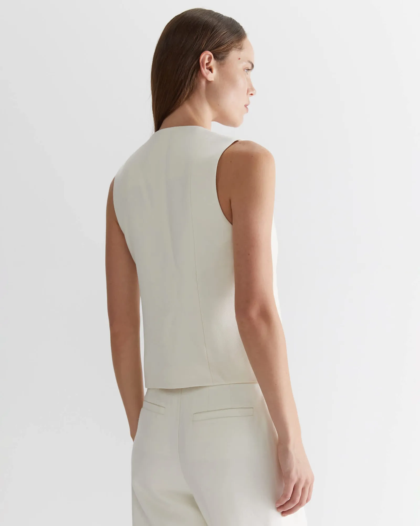 Online Sportscraft Frankie Twill Vest in Winter White WinterWhite