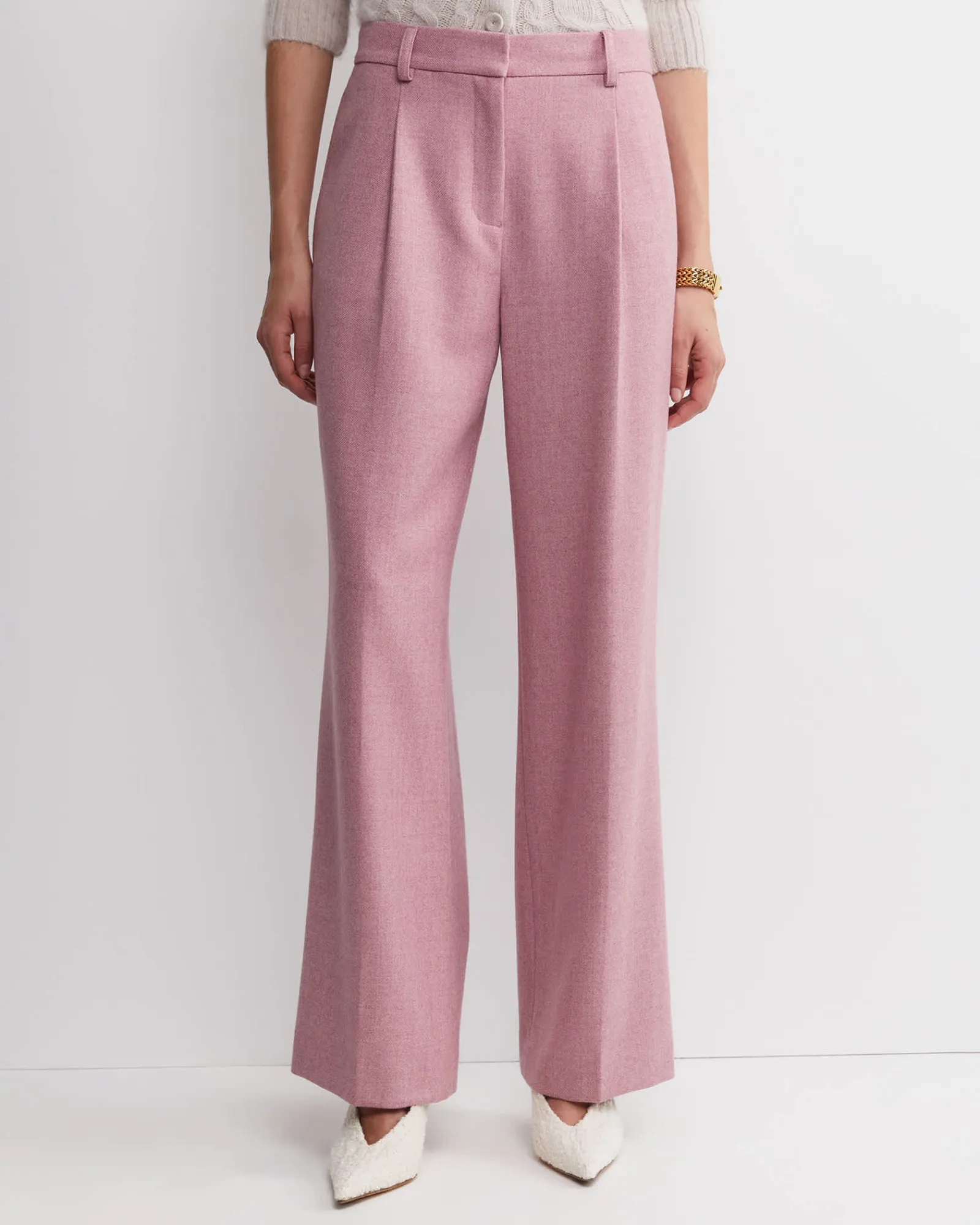 Hot Sportscraft Frankie Wide Leg Pleat Pant in Dusty Pink DustyPink