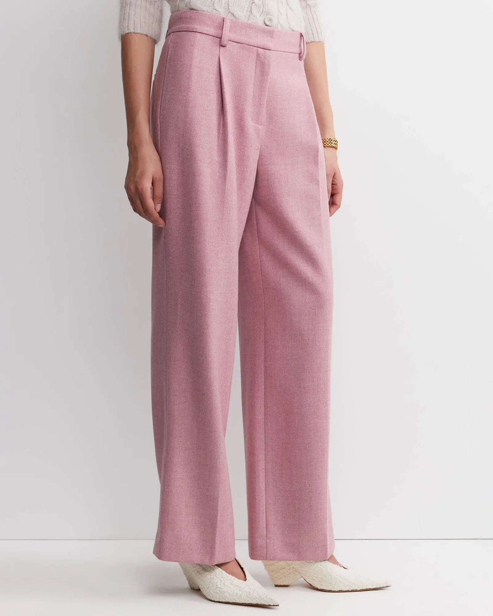 Hot Sportscraft Frankie Wide Leg Pleat Pant in Dusty Pink DustyPink